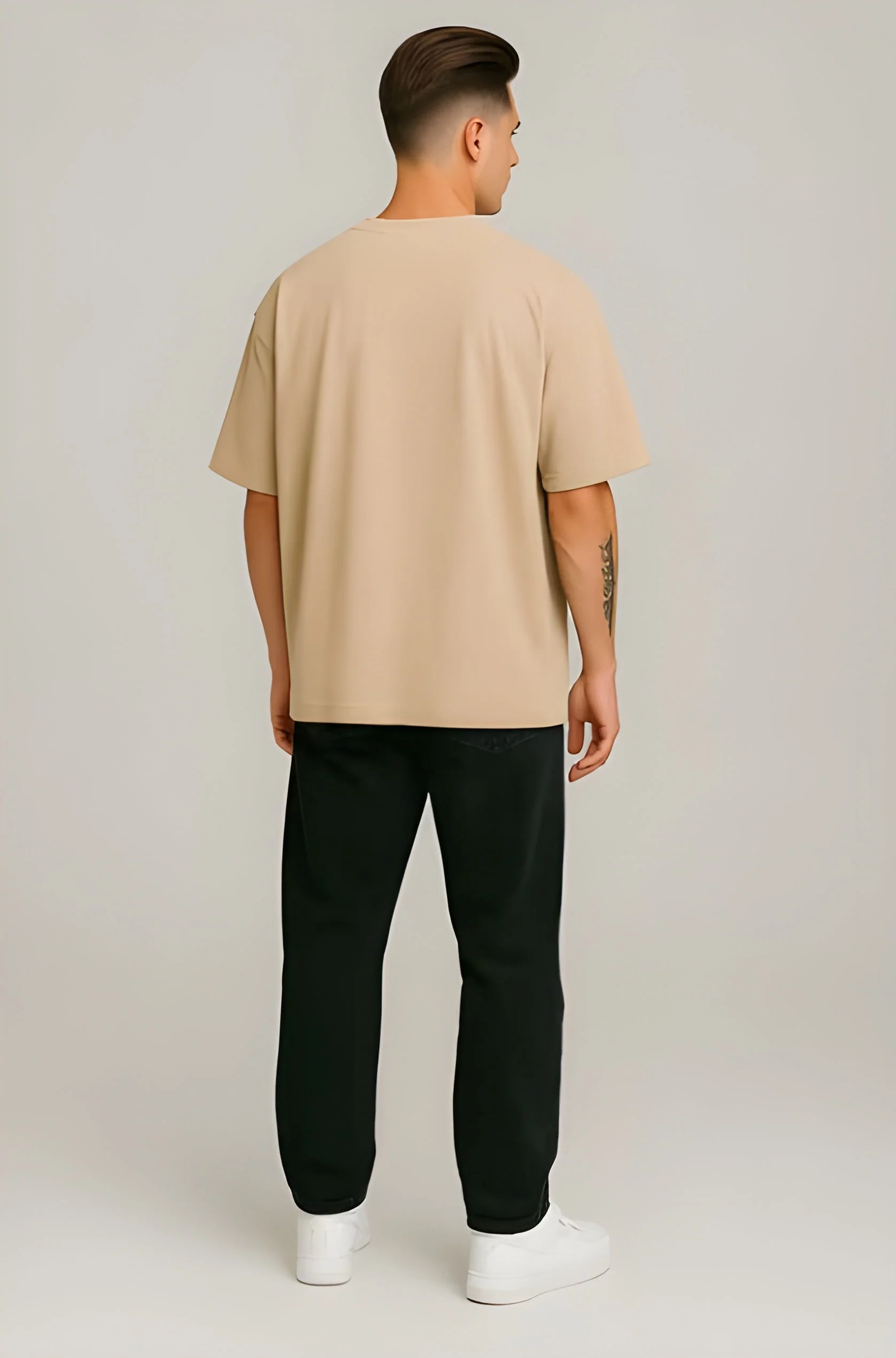 POP Beige Oversized T-shirt - Image 4