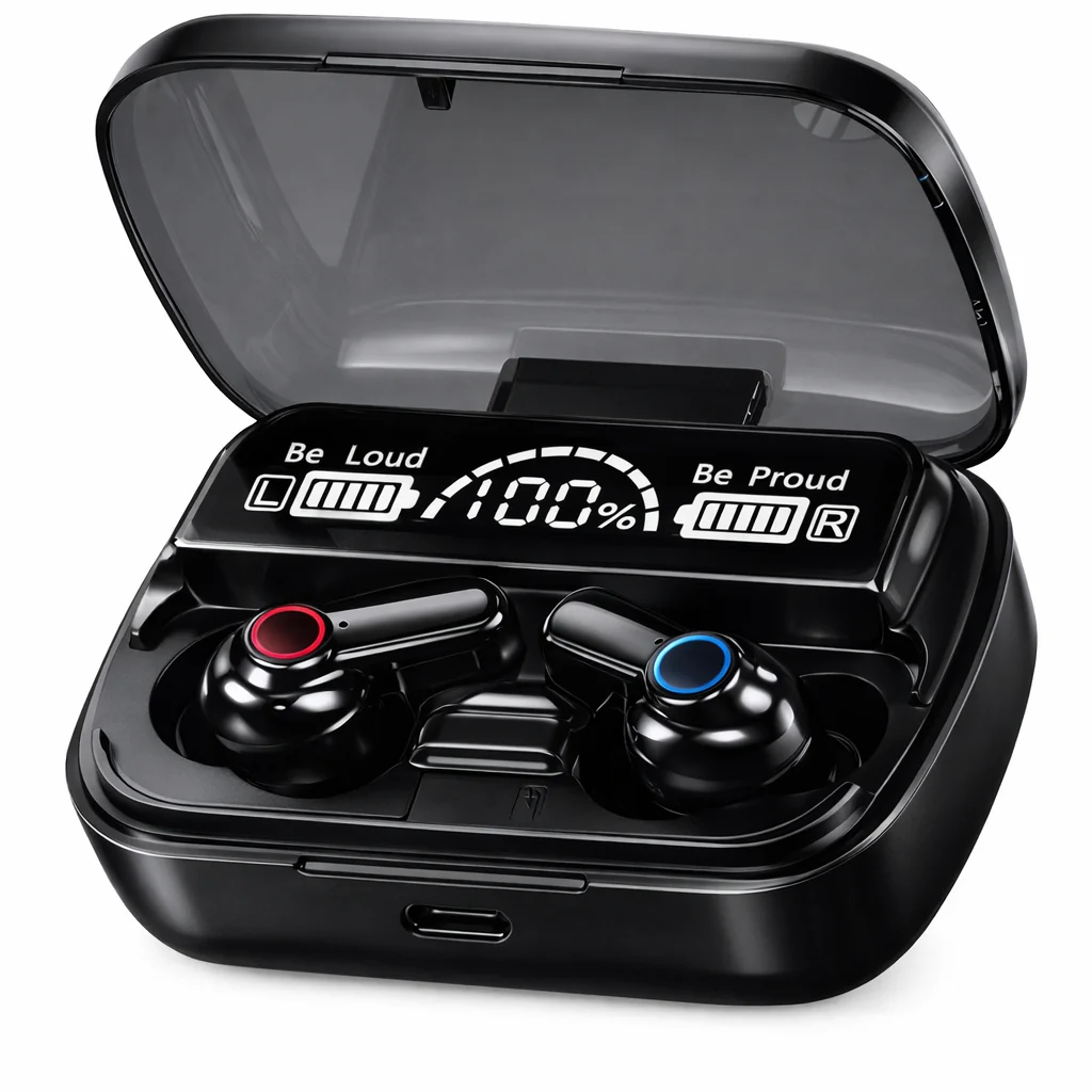 PopX | TWS Wireless Earbuds | Deep Bass | BT 5.3 | Touch Controls | LED Display Case | Type-C Fast Charging | Up to 40H Playtime