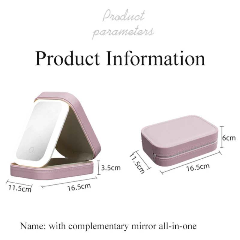 Portable Cosmetic Organizer With LED Mirror - Image 5
