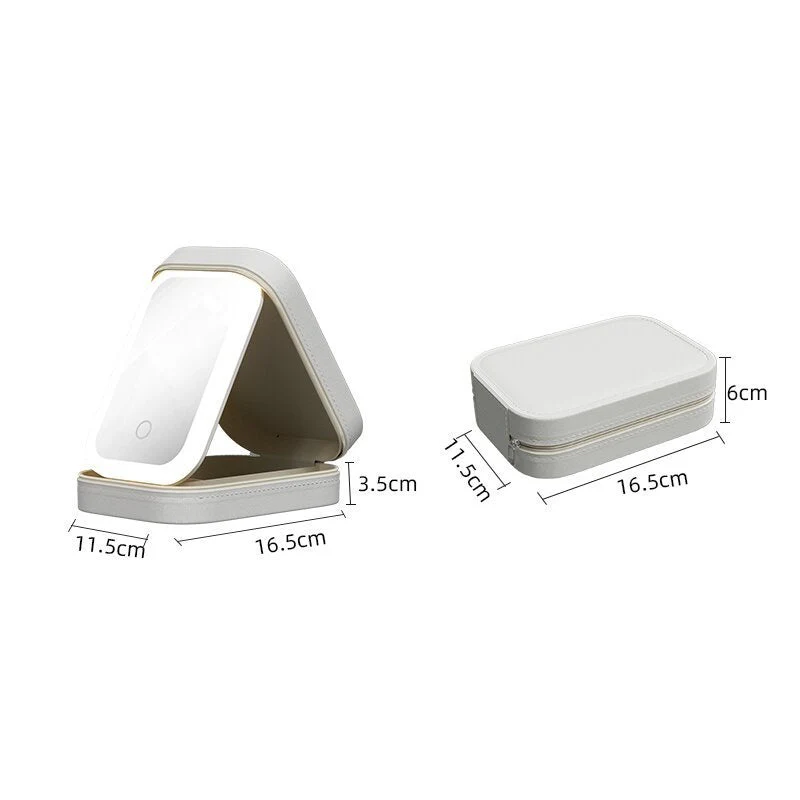 Portable Cosmetic Organizer With LED Mirror - Image 7