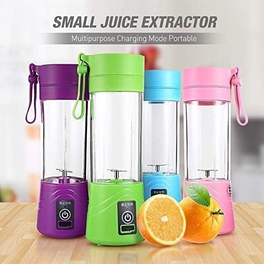 Portable Electric Blender | 380ML USB Rechargeable Mini Juicer | 6 Stainless Steel Blades | Personal Smoothie Maker for Shakes, Juice &amp; Protein | Lightweight Travel Blender | Multi Colour