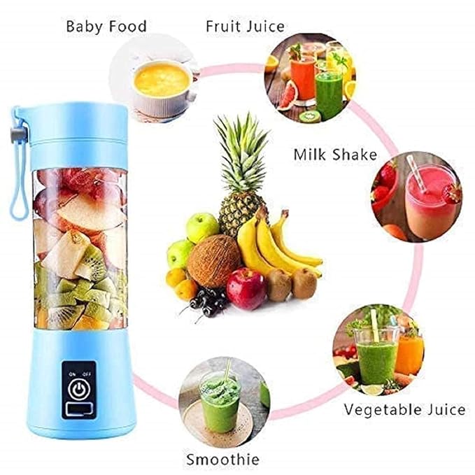 Portable Electric Blender | 380ML USB Rechargeable Mini Juicer | 6 Stainless Steel Blades | Personal Smoothie Maker for Shakes, Juice &amp; Protein | Lightweight Travel Blender | Multi Colour - Image 6