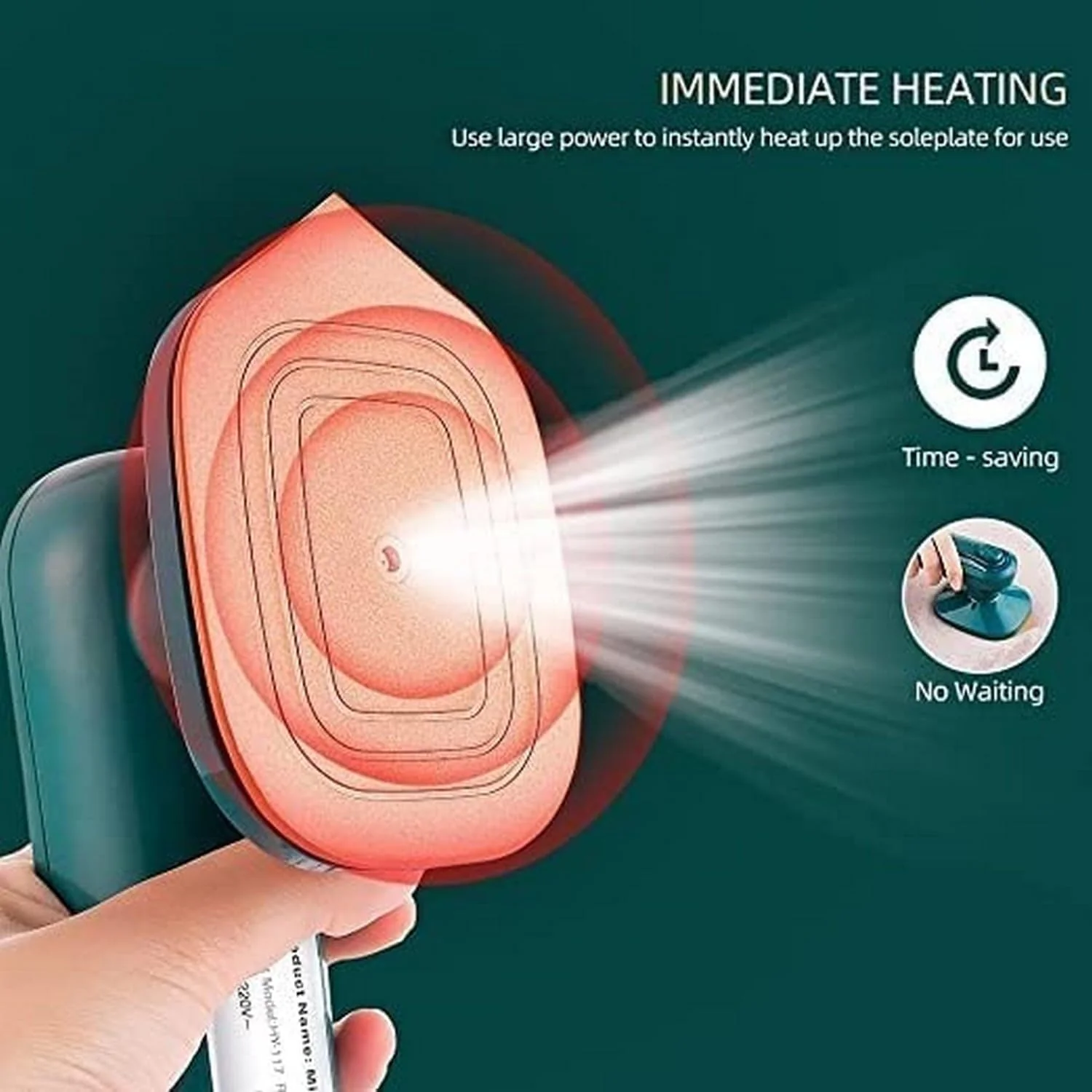 Portable Handheld Steam Iron Machine for Clothes | Mini Travel Garment Steamer | Wet &amp; Dry Ironing | Wrinkle Remover for Home &amp; Travel - Image 4