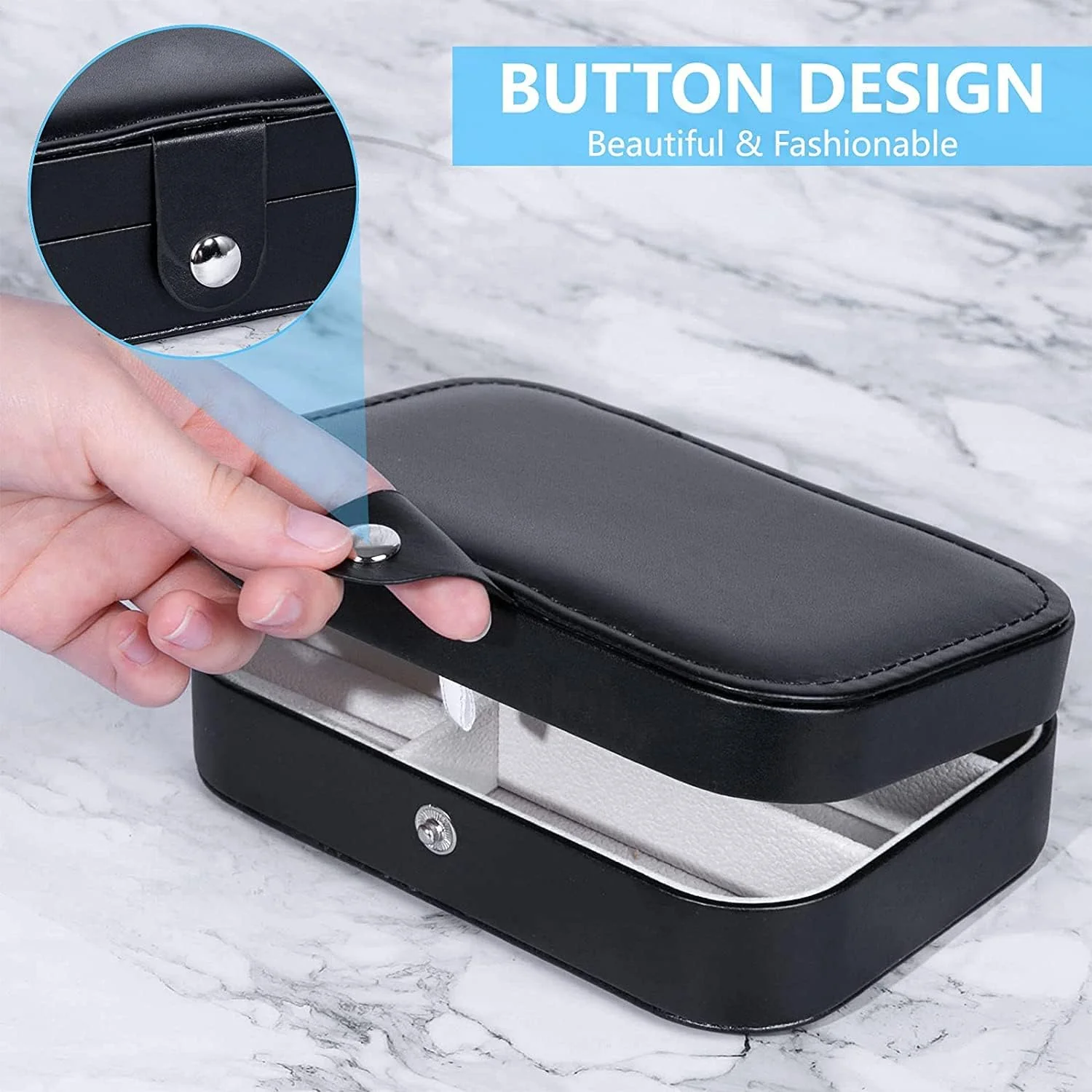 Portable Jewelry Organizer Box for Women – Travel Case for Rings, Earrings & Necklaces (Any Random Colour) - Image 6