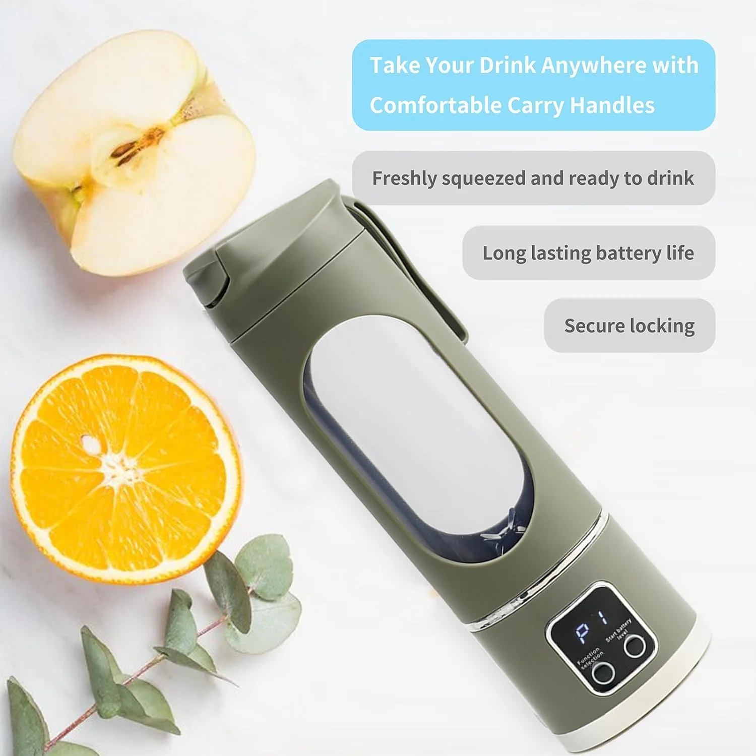 Portable USB Juicer Blender – 450ml, 1500mAh Rechargeable Battery, 18000 RPM, BPA-Free, 3 Programs, Stainless Steel Blades – Smoothies, Juices, Protein Shakes - Image 12