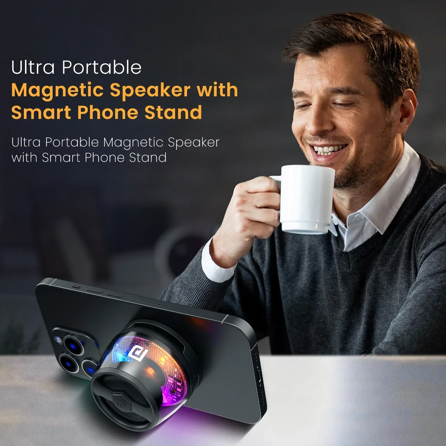Portronics Bluetooth Speaker With RGB Light & Stand - 6W Magnetic - Image 9