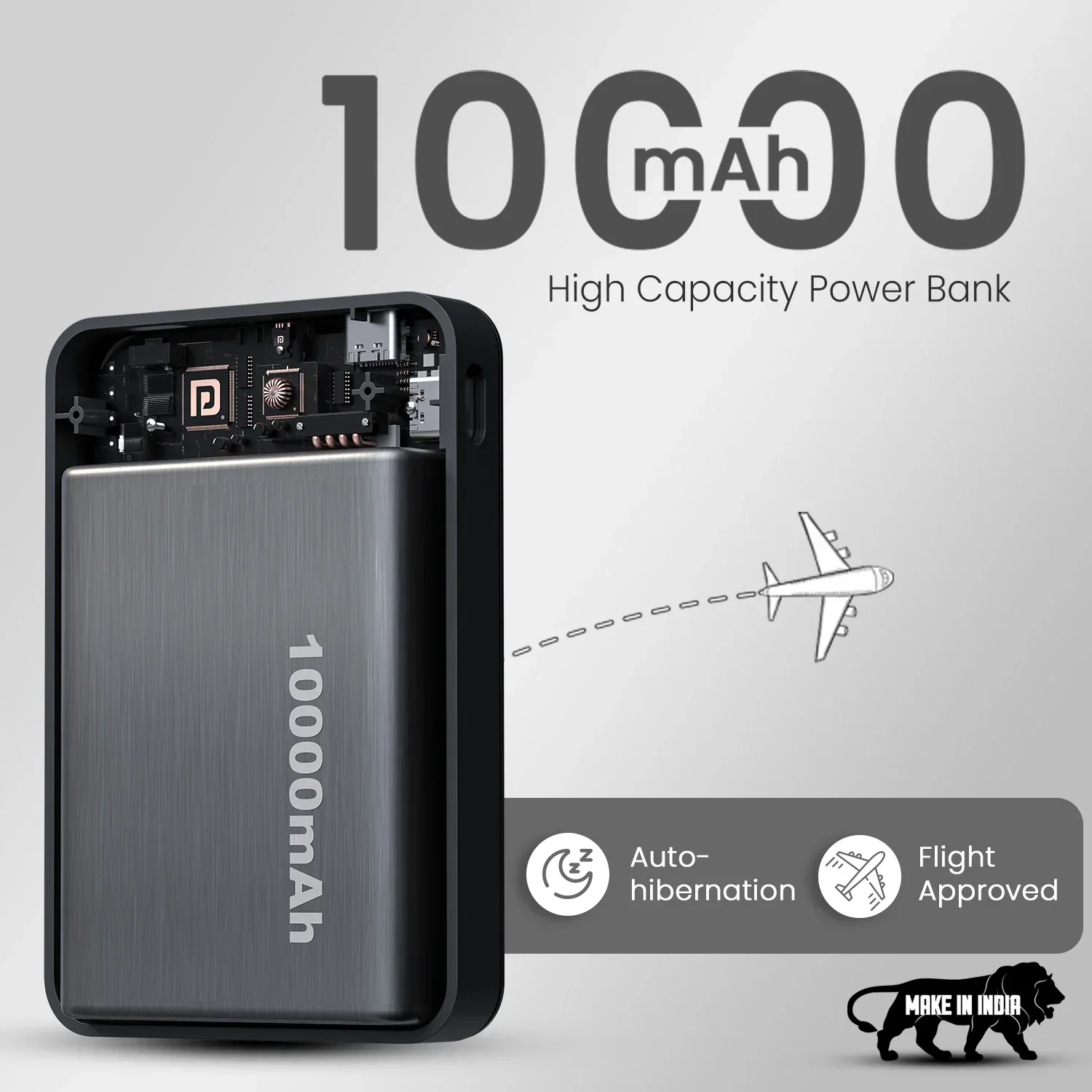 Portronics Revvo 10000mAh MagSafe Wireless Power Bank - 15W With Mobile Stand - Image 8