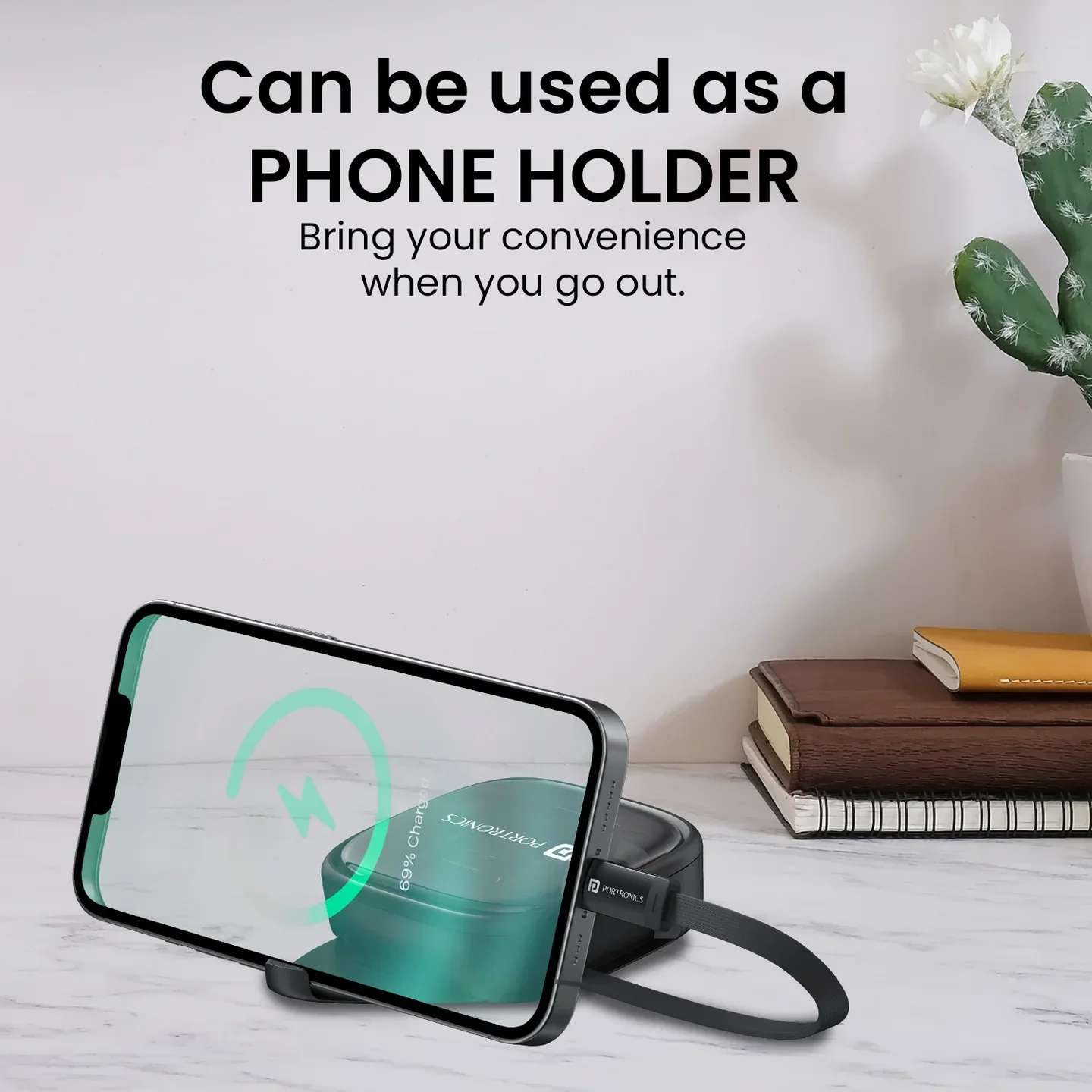 Portronics Snapcase 2 Retractable Multi Connector Cable - Mobile Stand - Image 3
