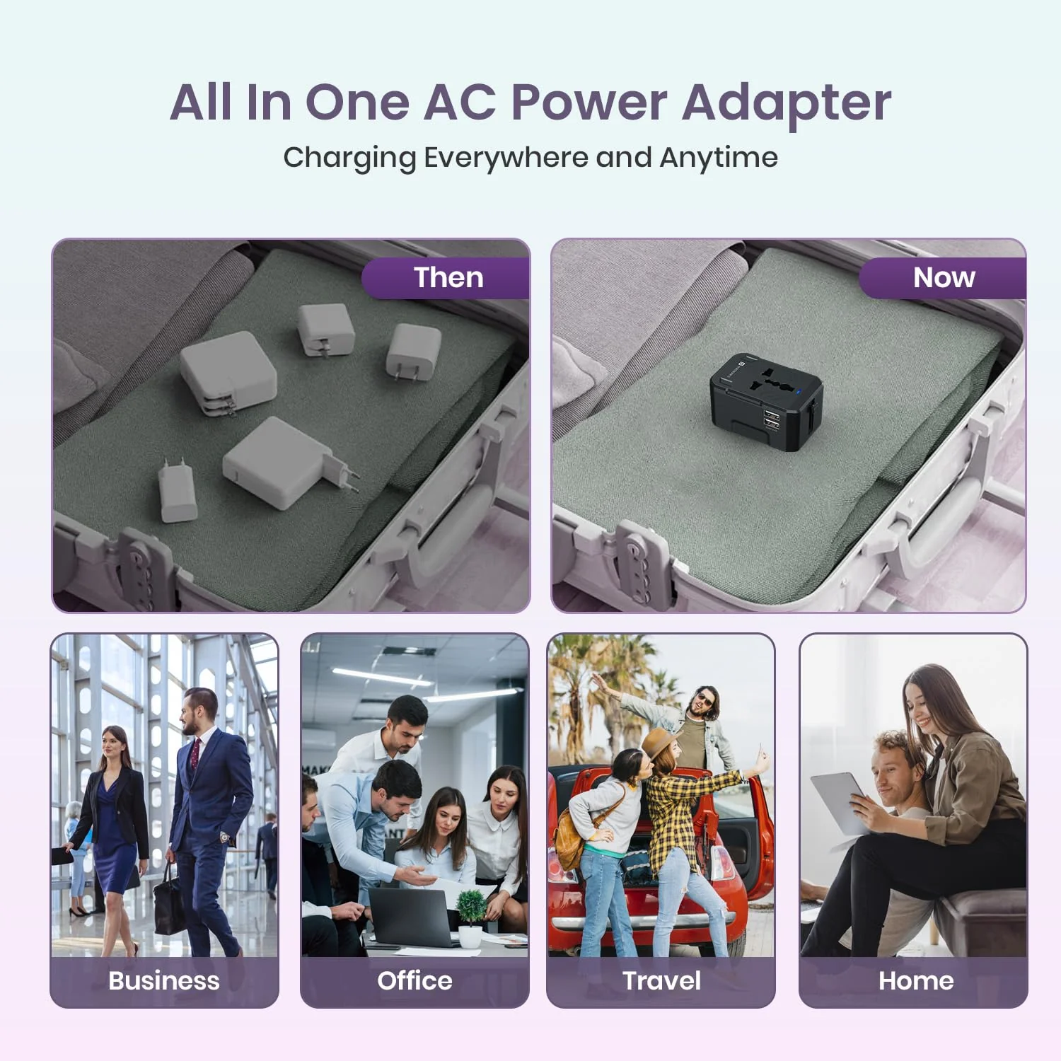 Portronics Universal Travel Adapter 150+ Countries Slidable Plugs - 12W Dual USB - Image 5
