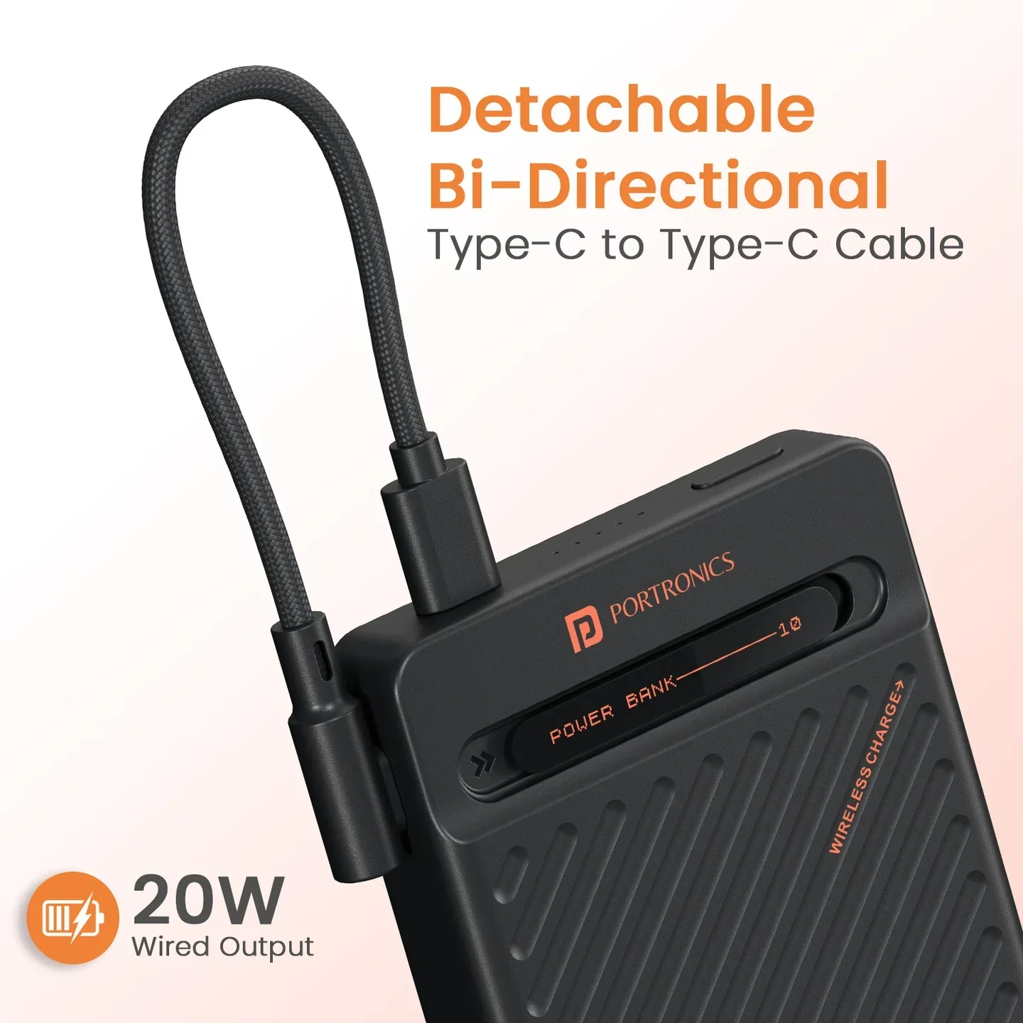 Portronics Wireless & Wired Power bank With Stand - 15W Dual Options - Image 5