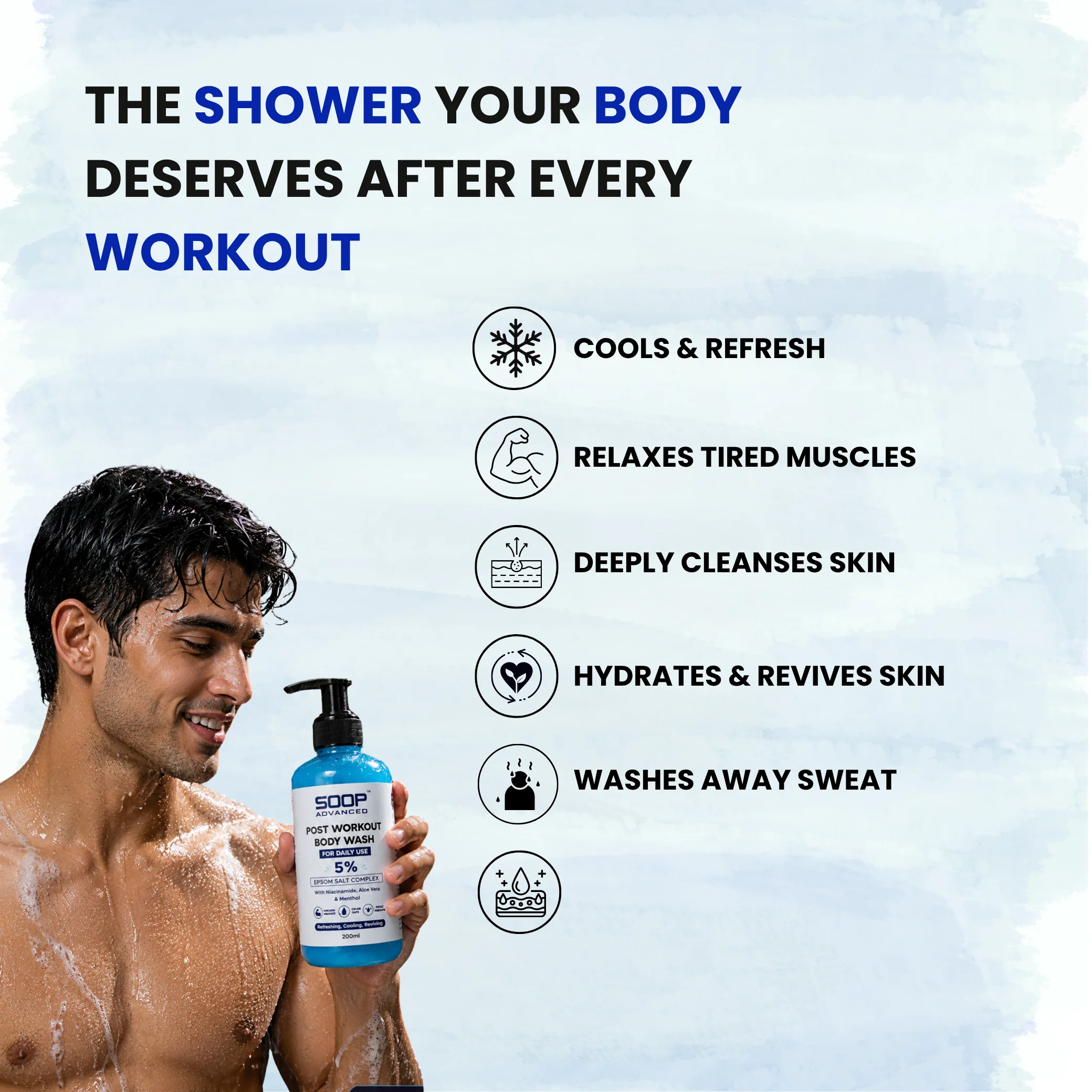 Post Workout Epsom Body Wash 200ml - Image 3
