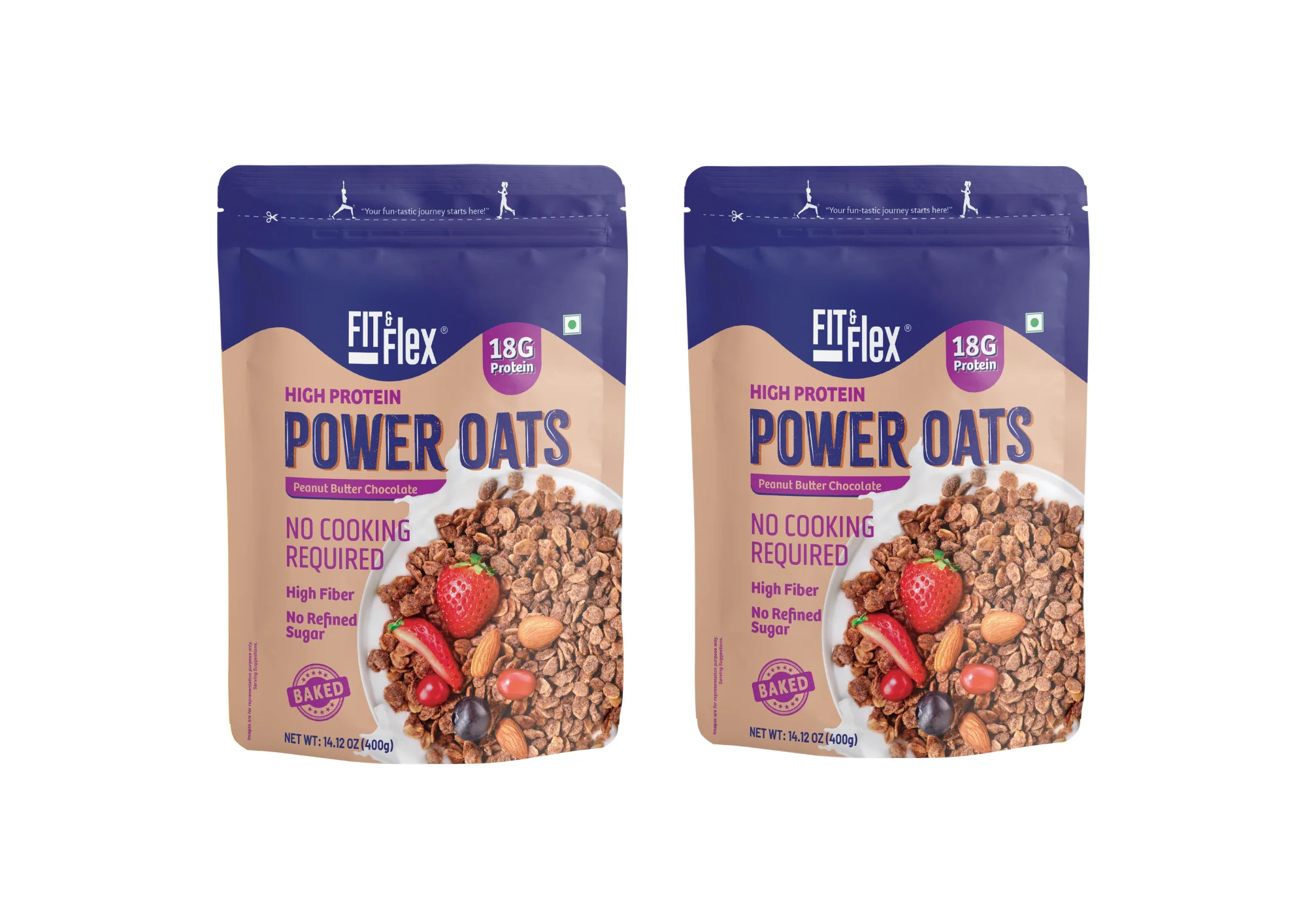 Power Oats | Peanut Butter Chocolate Flavor | No Cooking Required - Ready To Eat | 0 Added Sugar - Image 7