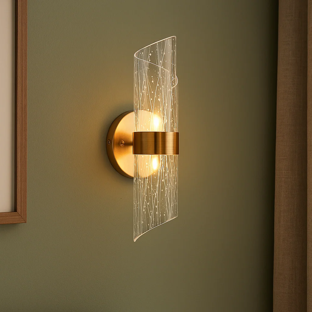 Premium Acrylic & Brass Wall Light with 3 Colour changing LED - Image 8
