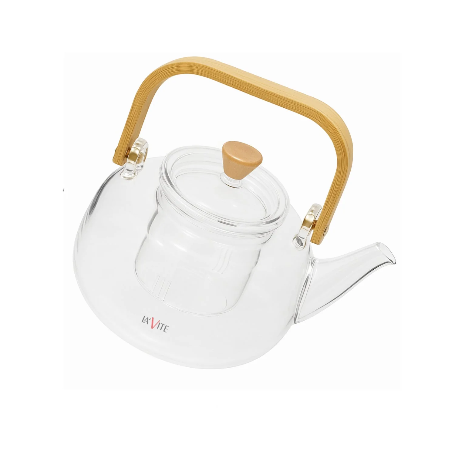 Premium Borosilicate Glass Teapot with Bamboo Handle, Lid & Infuser | Heat-Resistant Tea Kettle (800ml) - Image 3