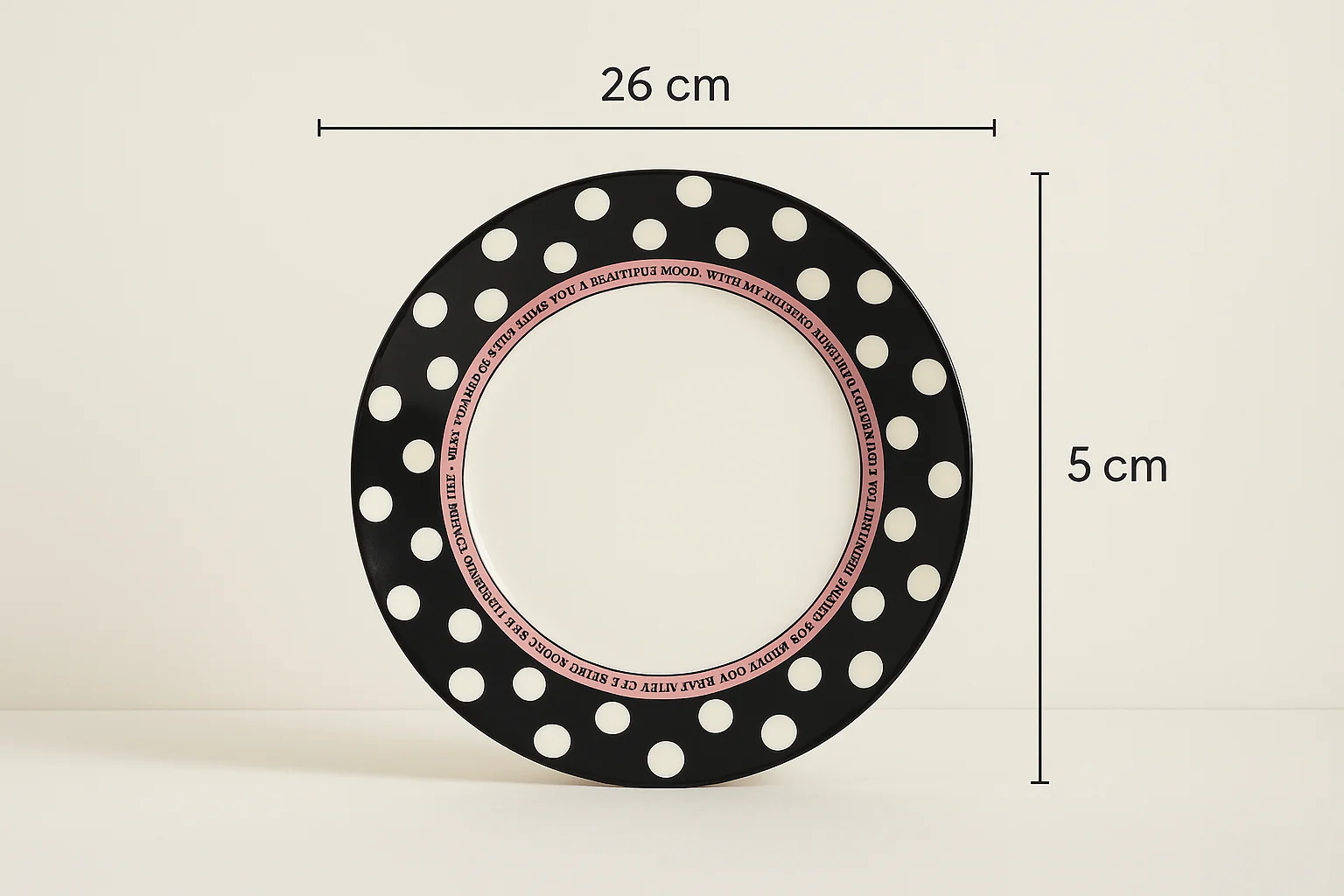 Premium Ceramic Polka Dot Dinner Plate – 26 cm Flat Serving Plate - Image 2