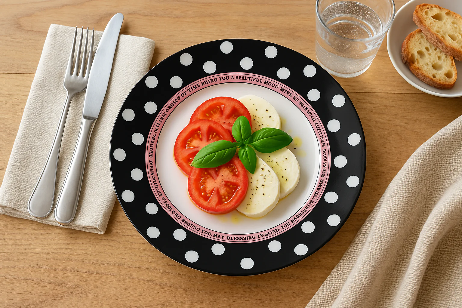 Premium Ceramic Polka Dot Dinner Plate – 26 cm Flat Serving Plate - Image 3