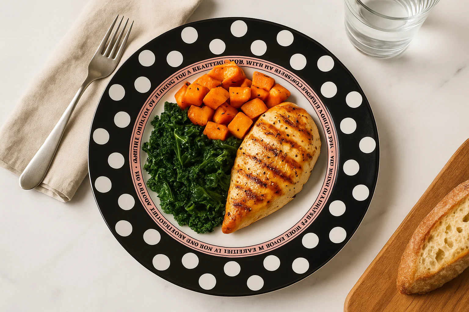 Premium Ceramic Polka Dot Dinner Plate – 26 cm Flat Serving Plate - Image 5