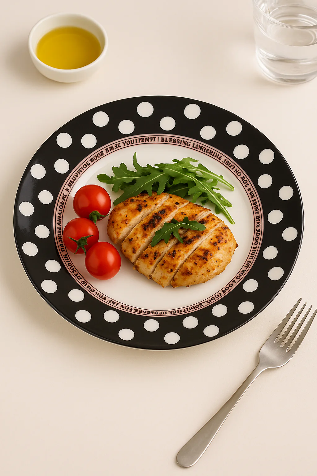 Premium Ceramic Polka Dot Dinner Plate – 26 cm Flat Serving Plate - Image 6