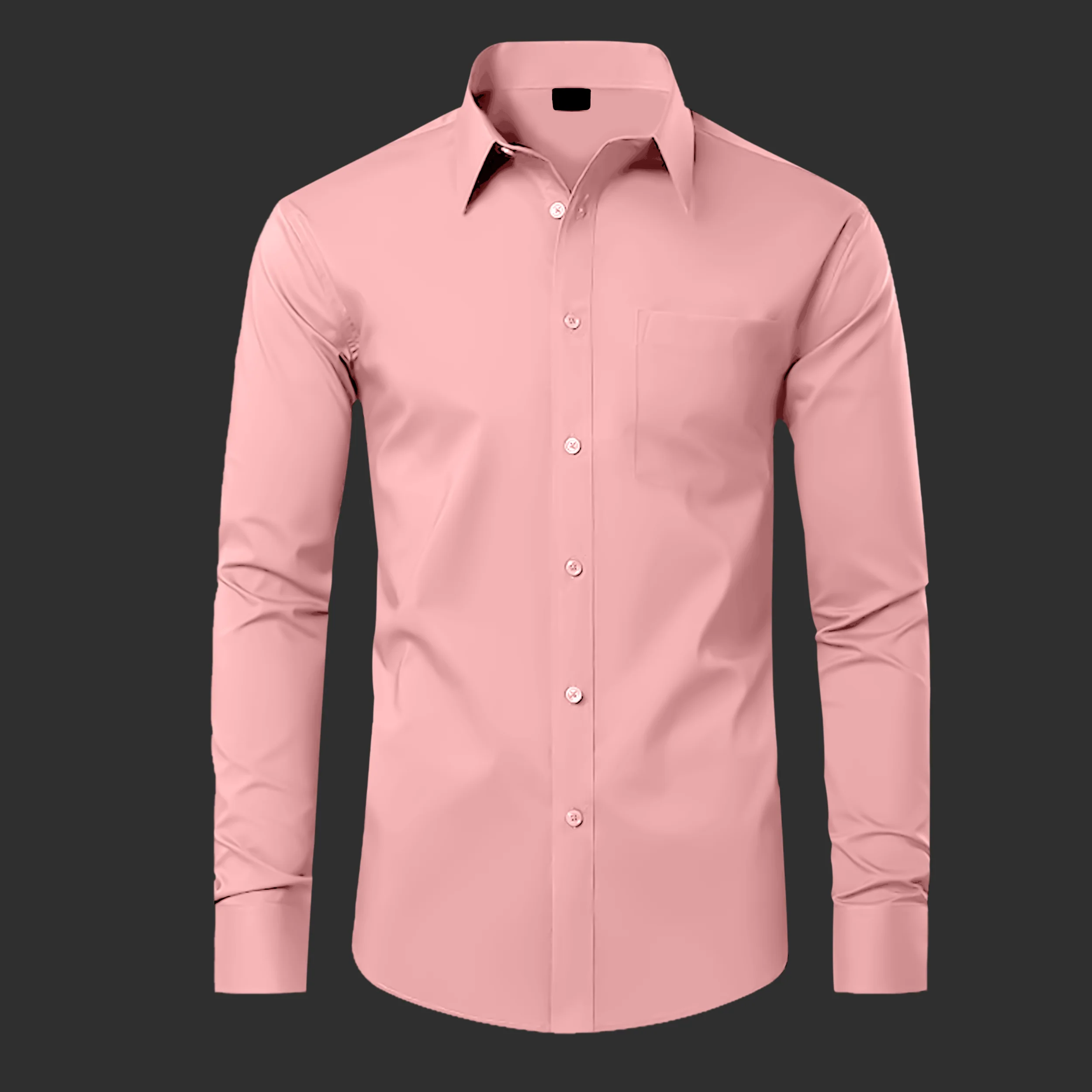 Premium Cotton Solid Shirt for Man (Peech) - Image 2