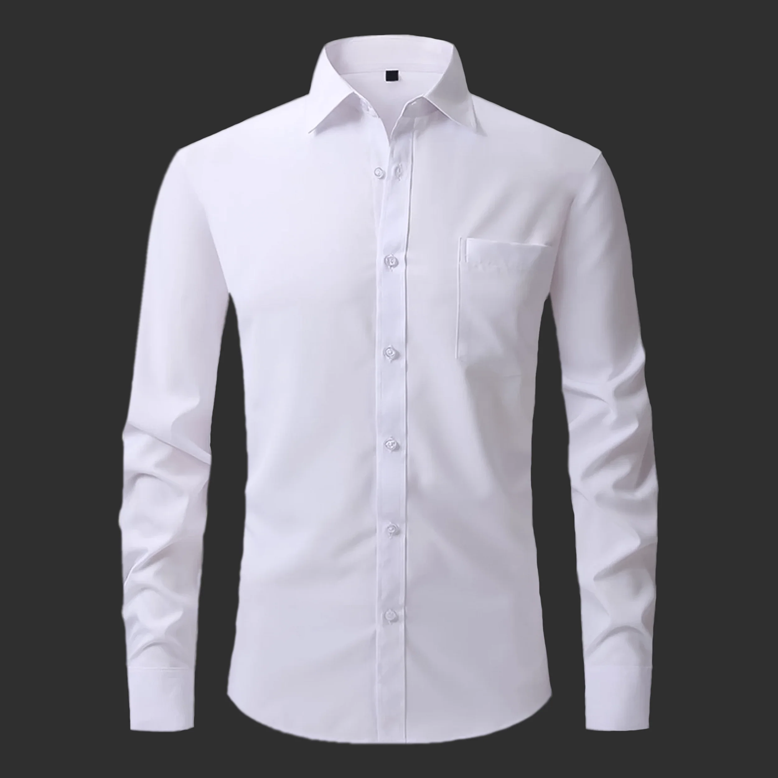 Premium Cotton Solid Shirt for Man (White) - Image 2