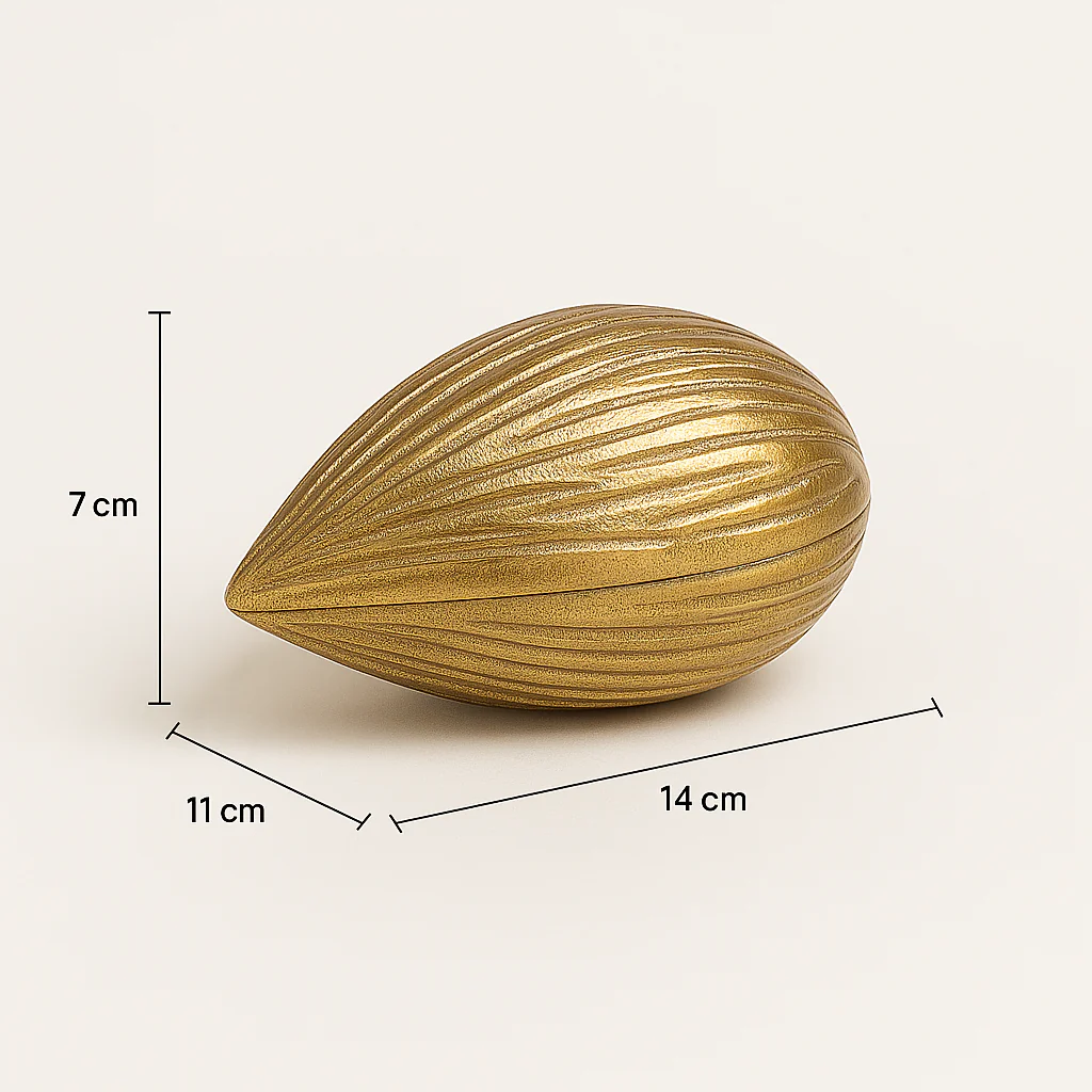 Premium Golden Almond-Shaped Candle with Lid | Pre-Filled Aroma Wax | Decorative Metal Container - Image 8