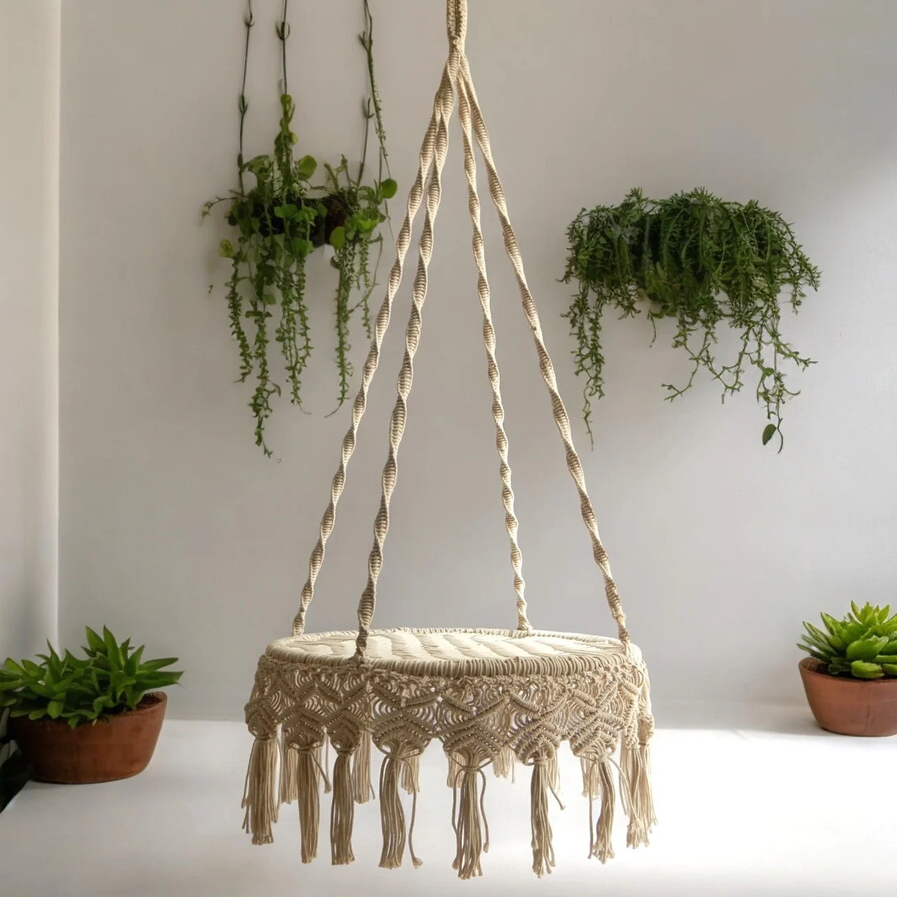 Premium Luxury Macrame Swing Hammock – Boho Hanging Chair