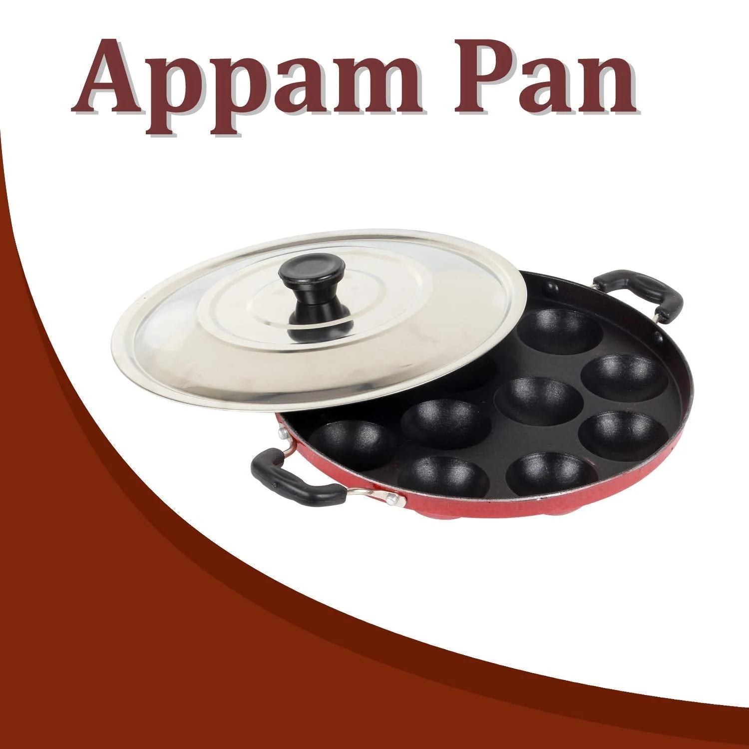 Premium Non-Stick Appam Patra with Lid - Image 2