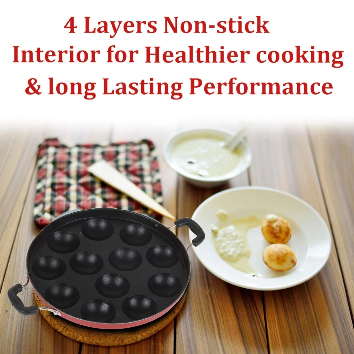 Premium Non-Stick Appam Patra with Lid - Image 4
