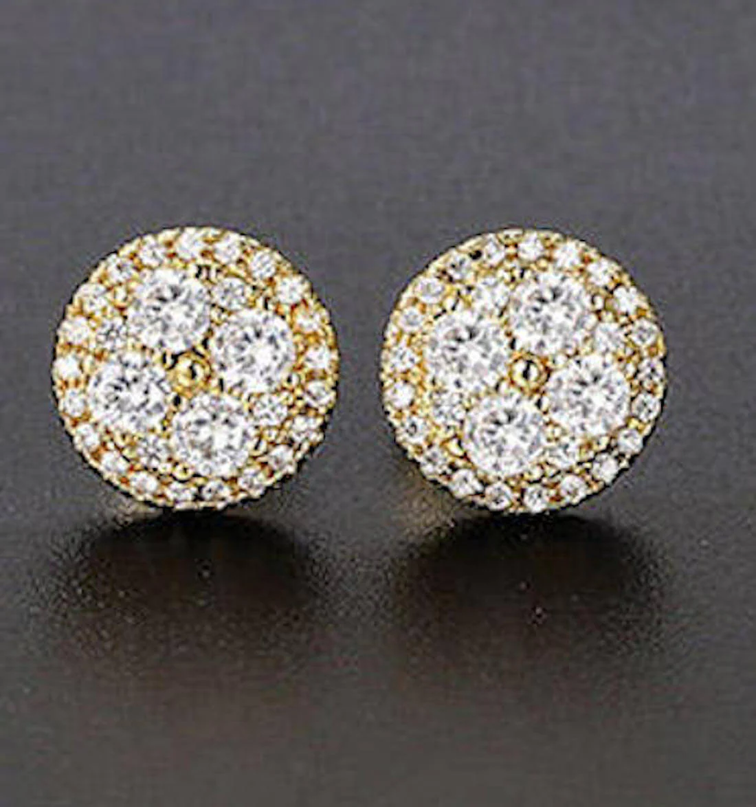 Premium Quality Gold Plated Round Micro Zircon Stone Stud Earring For Woman And Girls - Image 2