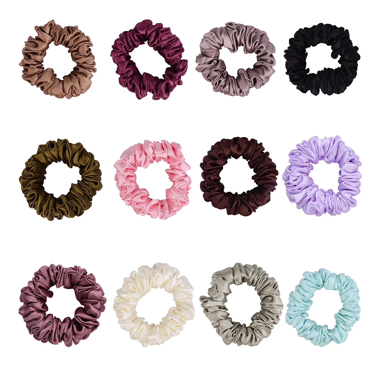 Premium Silk Satin Scrunchies Pack of 12 for Hair Protection - Image 2