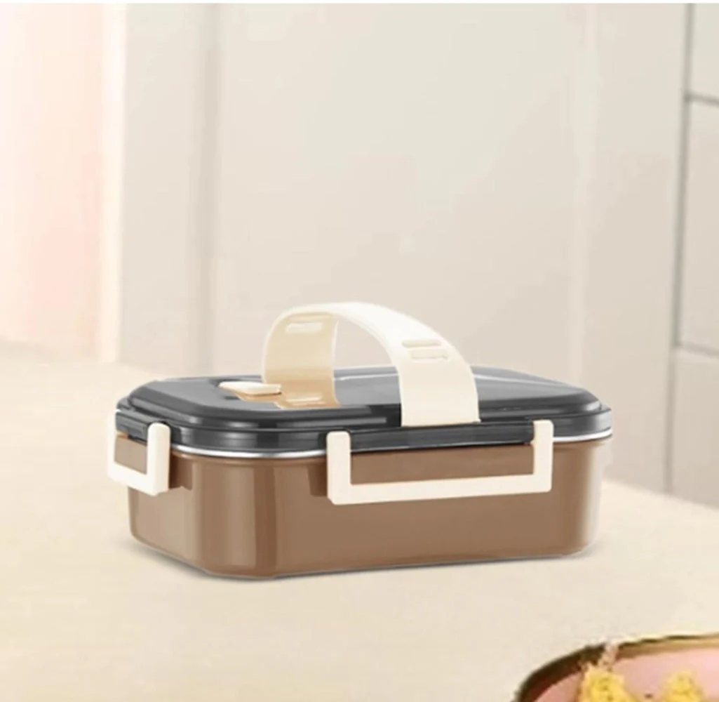 Premium Stainless Steel Double Layer Lunch Box – 700ml | Leakproof, Microwave-Safe, Stylish