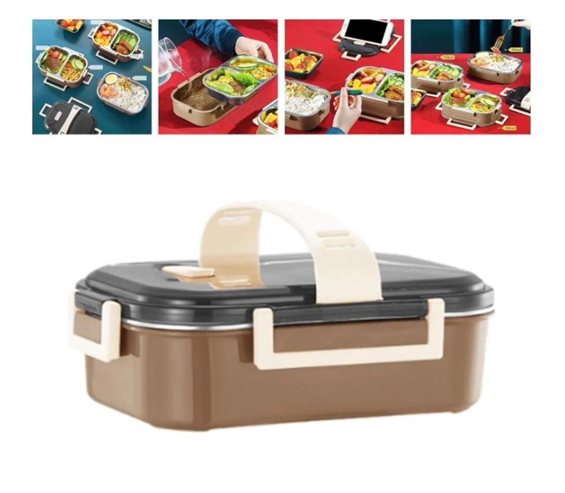 Premium Stainless Steel Double Layer Lunch Box – 700ml | Leakproof, Microwave-Safe, Stylish - Image 6