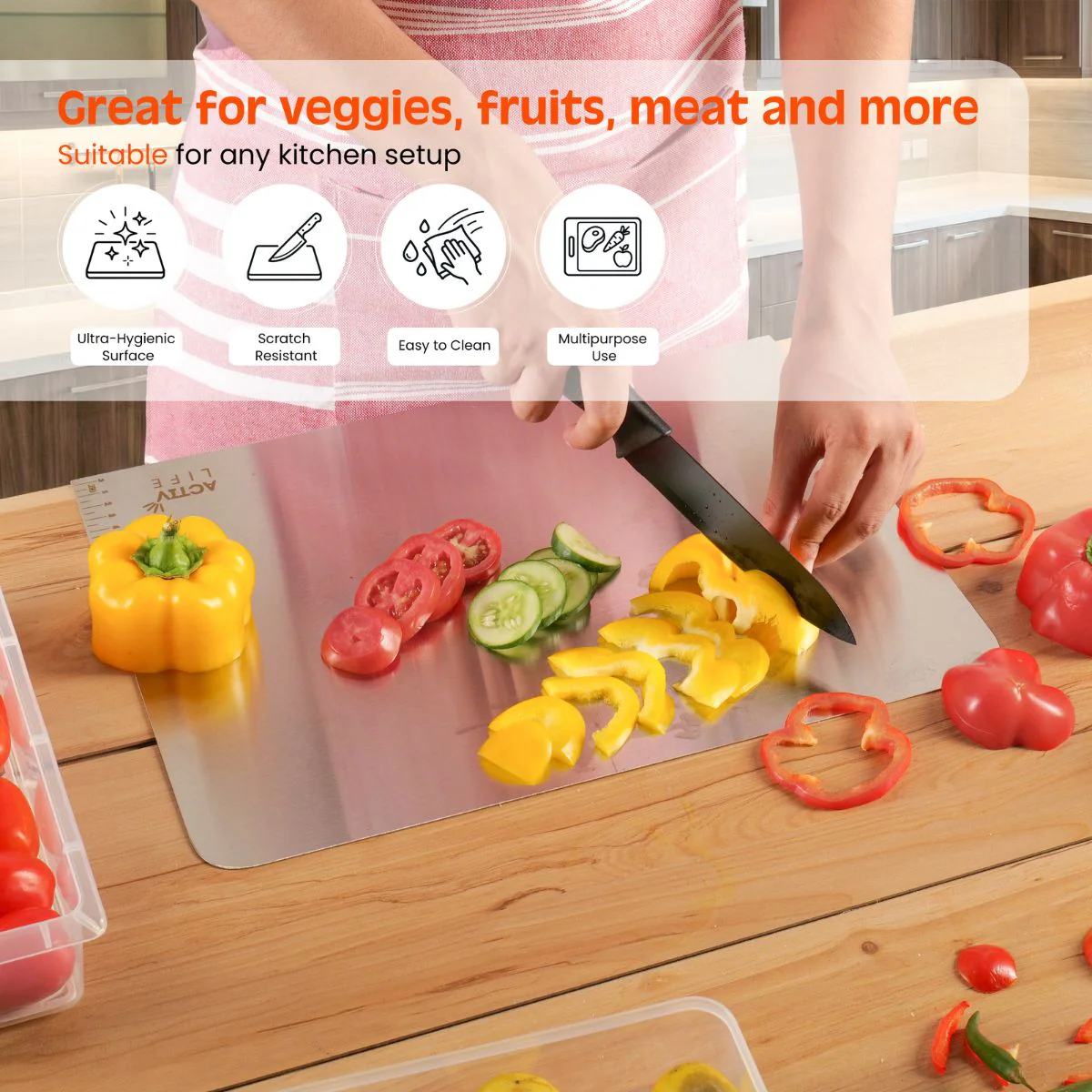 Premium Stainless Steel Kitchen Chopping Board - Image 7