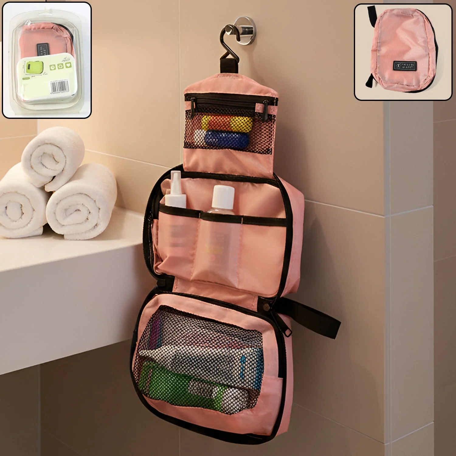 Premium Travel Mate Hanging Toiletry Bag (1 Pc)