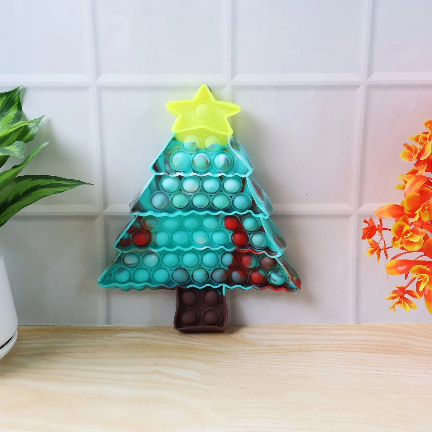 Premium Tree Shape Silicone Pop It Fidget Toy (1 Pc) - Image 4