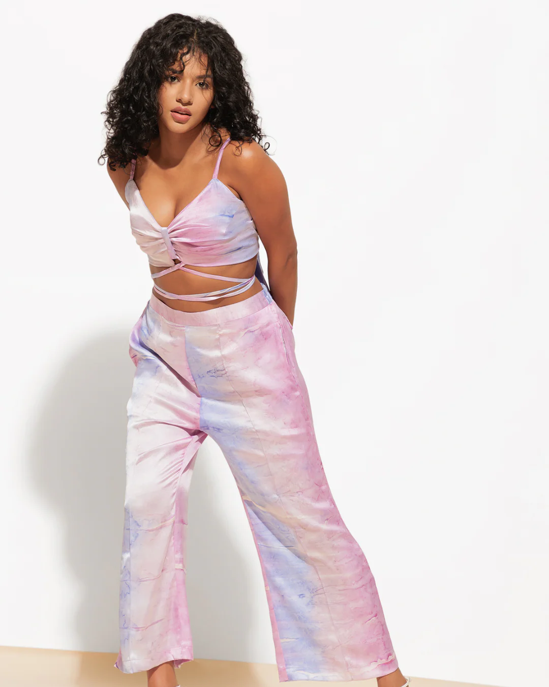 Printed Cami 2 Piece set Top With High Waist Pants - Image 5