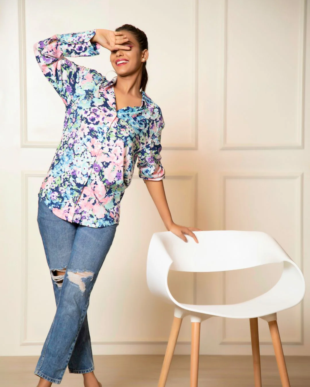 Printed Long Sleeves Cuffed Cotton Shirt - Image 16