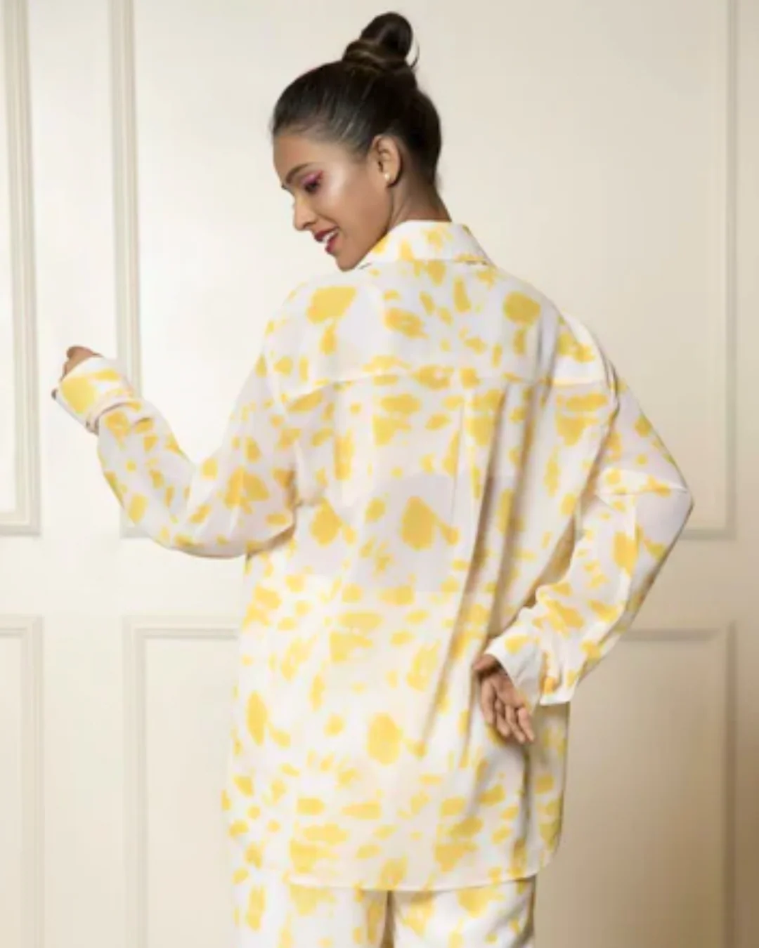 Printed Long Sleeves Georgette Shirt - Image 2