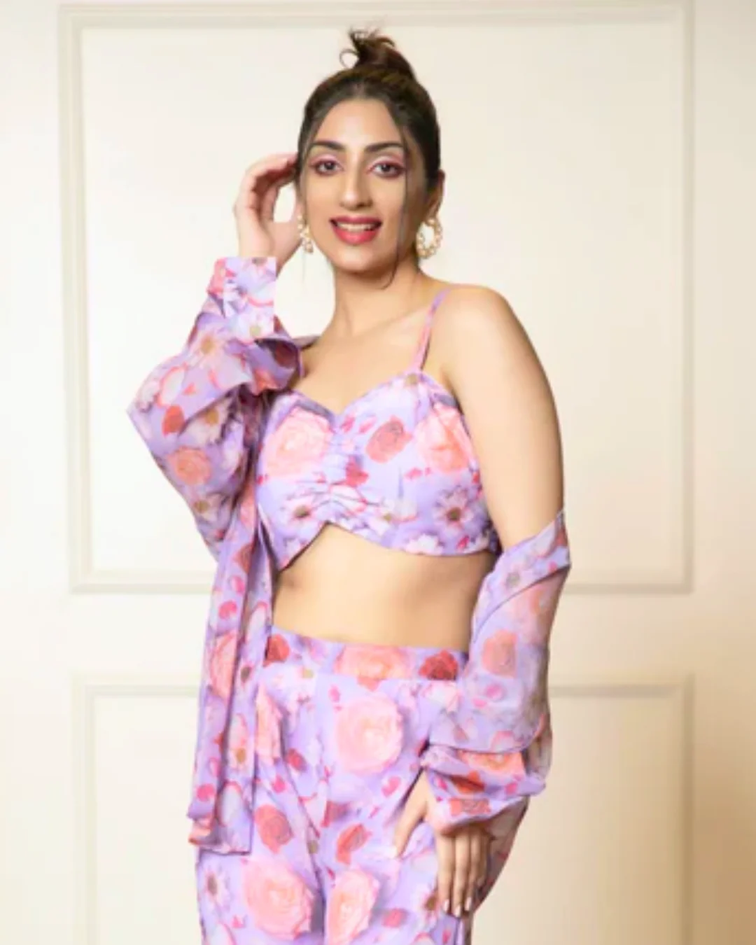 Printed Long Sleeves Georgette Shirt - Image 8