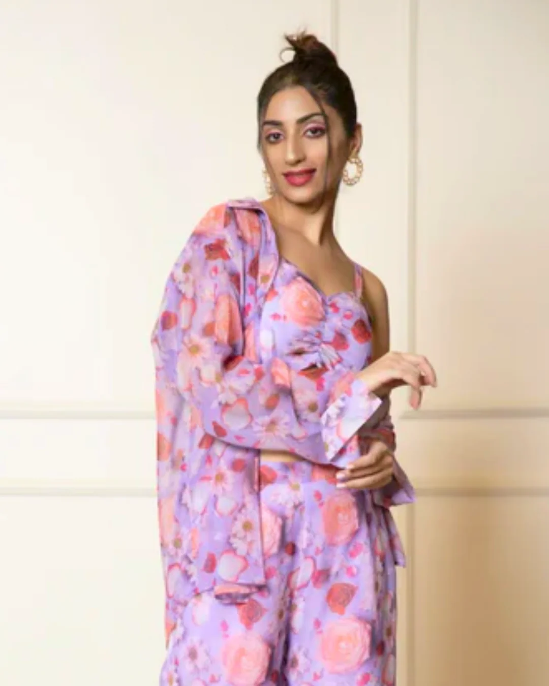 Printed Long Sleeves Georgette Shirt - Image 12