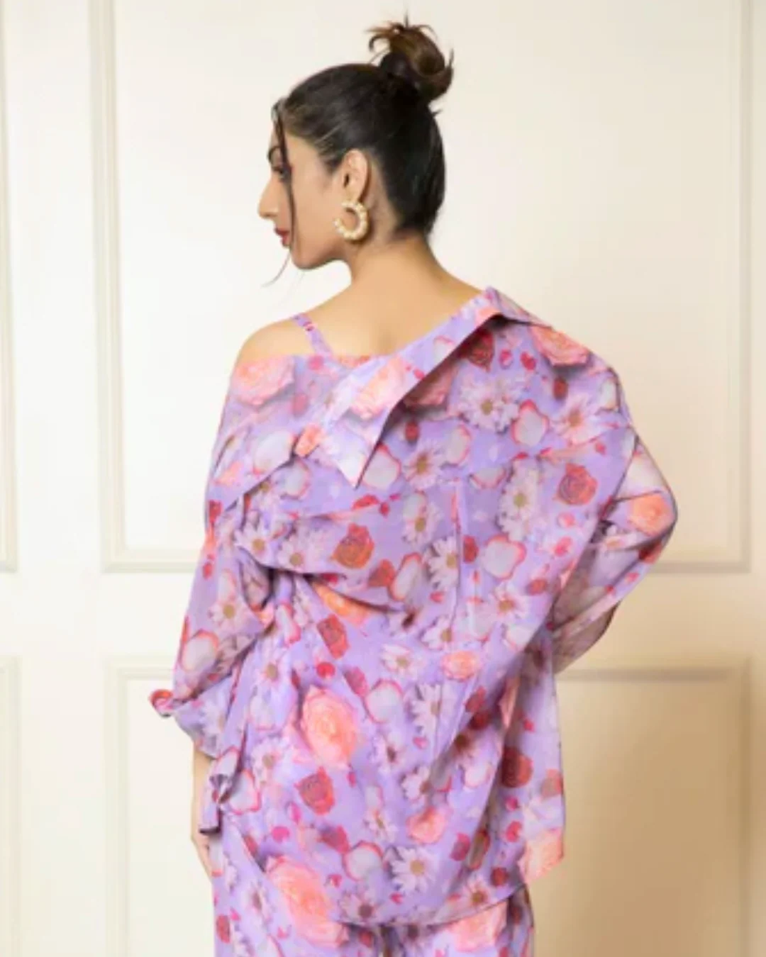 Printed Long Sleeves Georgette Shirt - Image 13