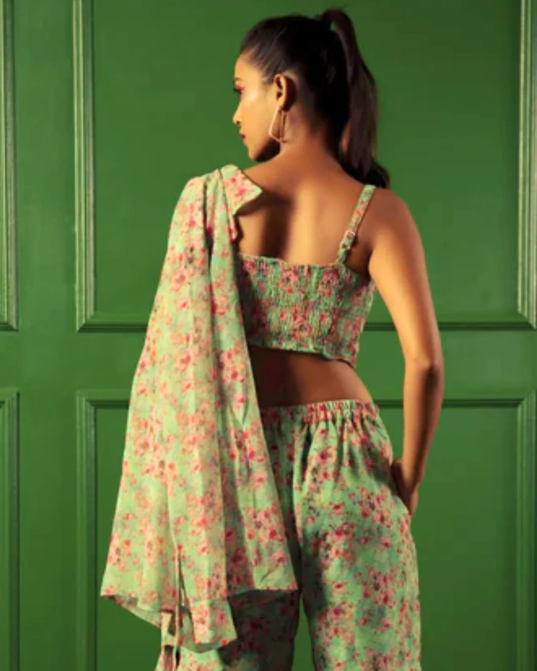 Printed Long Sleeves Georgette Shirt - Image 2