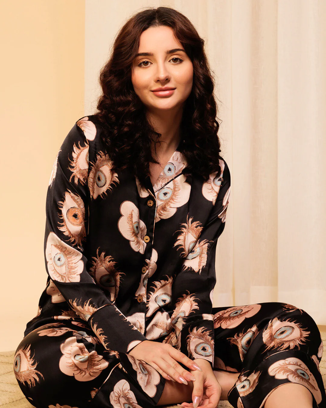 Printed Satin 2 Piece Night Co-ord Sets - Image 6