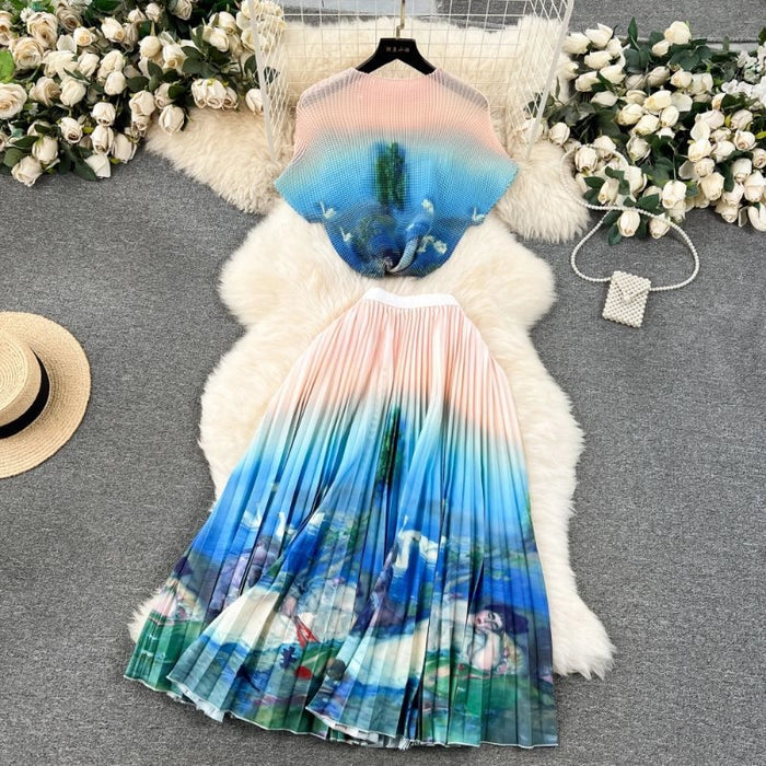Printed Skirt Co-ord Set