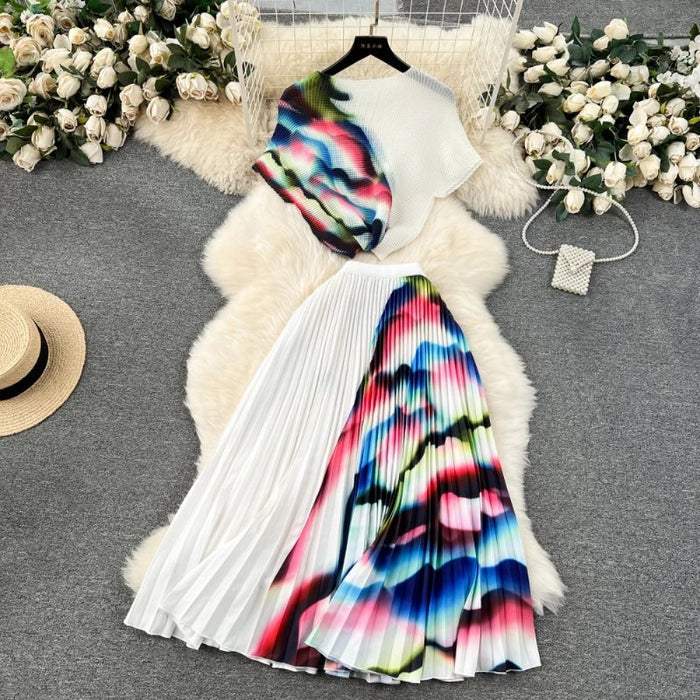 Printed Skirt Co-ord Set - Image 2