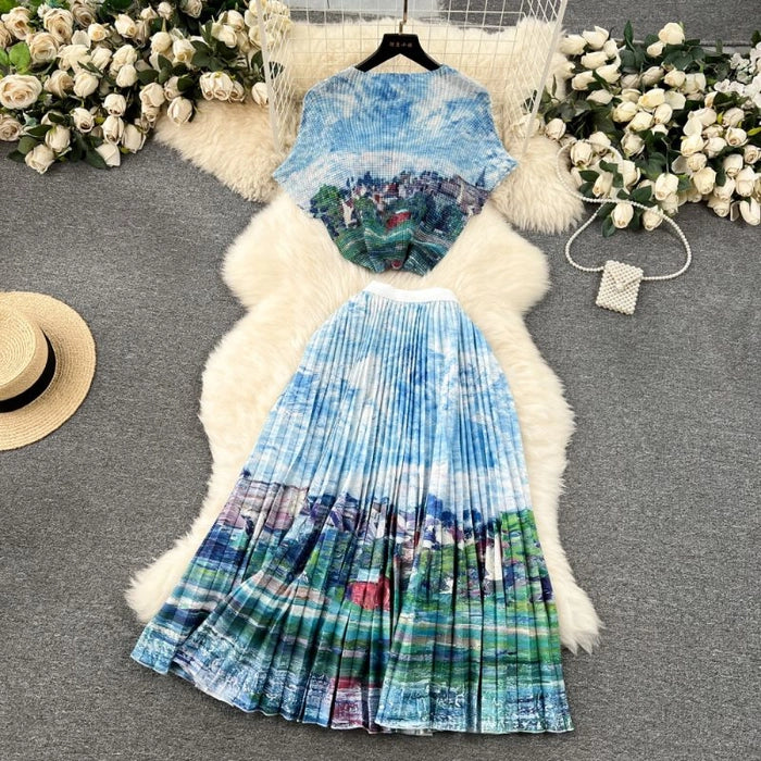 Printed Skirt Co-ord Set - Image 3
