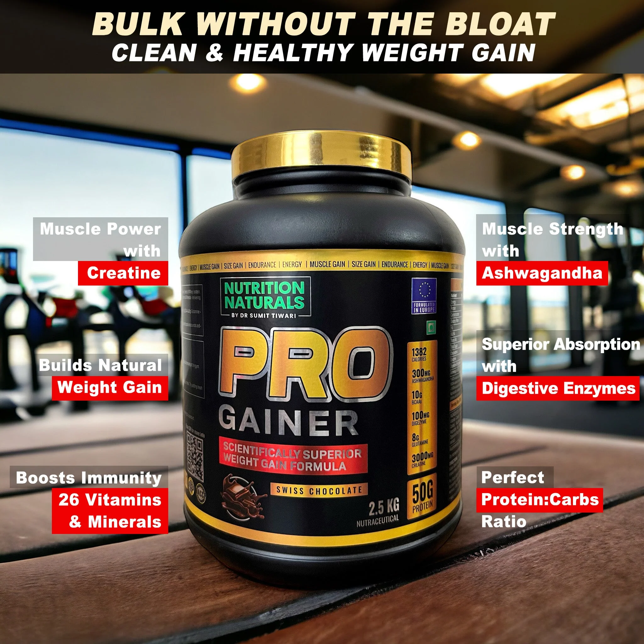 Pro Mass Gainer 2.5 kg - Nutritious Way to Gain Weight | Post-Workout Recovery | Reduces Muscle Breakdown & Boosts Metabolism - Image 2