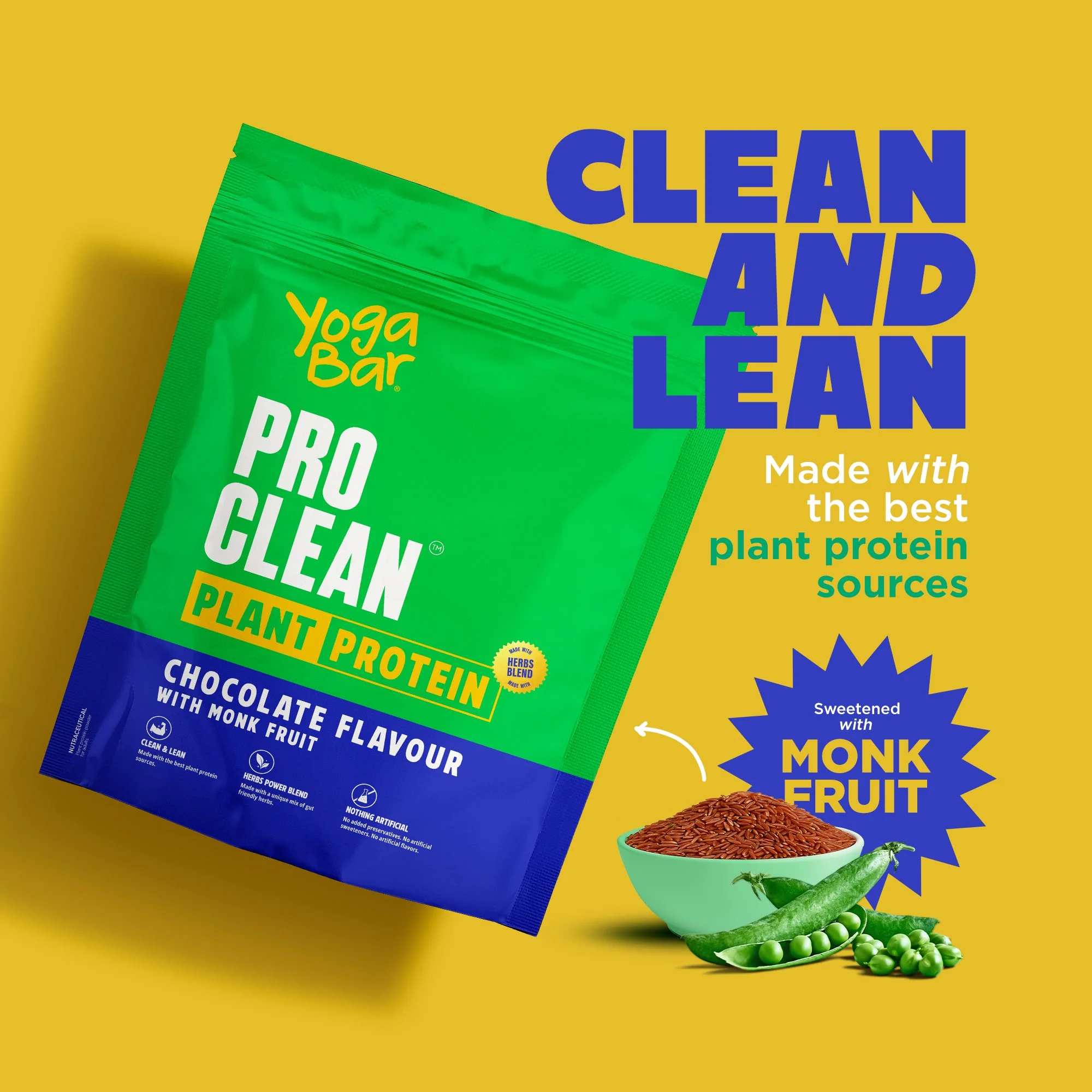 ProClean Plant Protein with Monk Fruit (Chocolate) 500g - Image 2