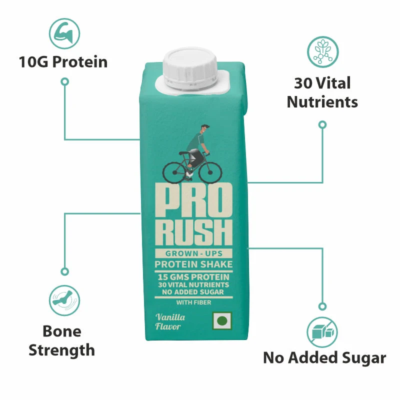 Prorush Vanilla Protein Shake (15G Protein + 30 Nutrients + Fiber) - Image 2