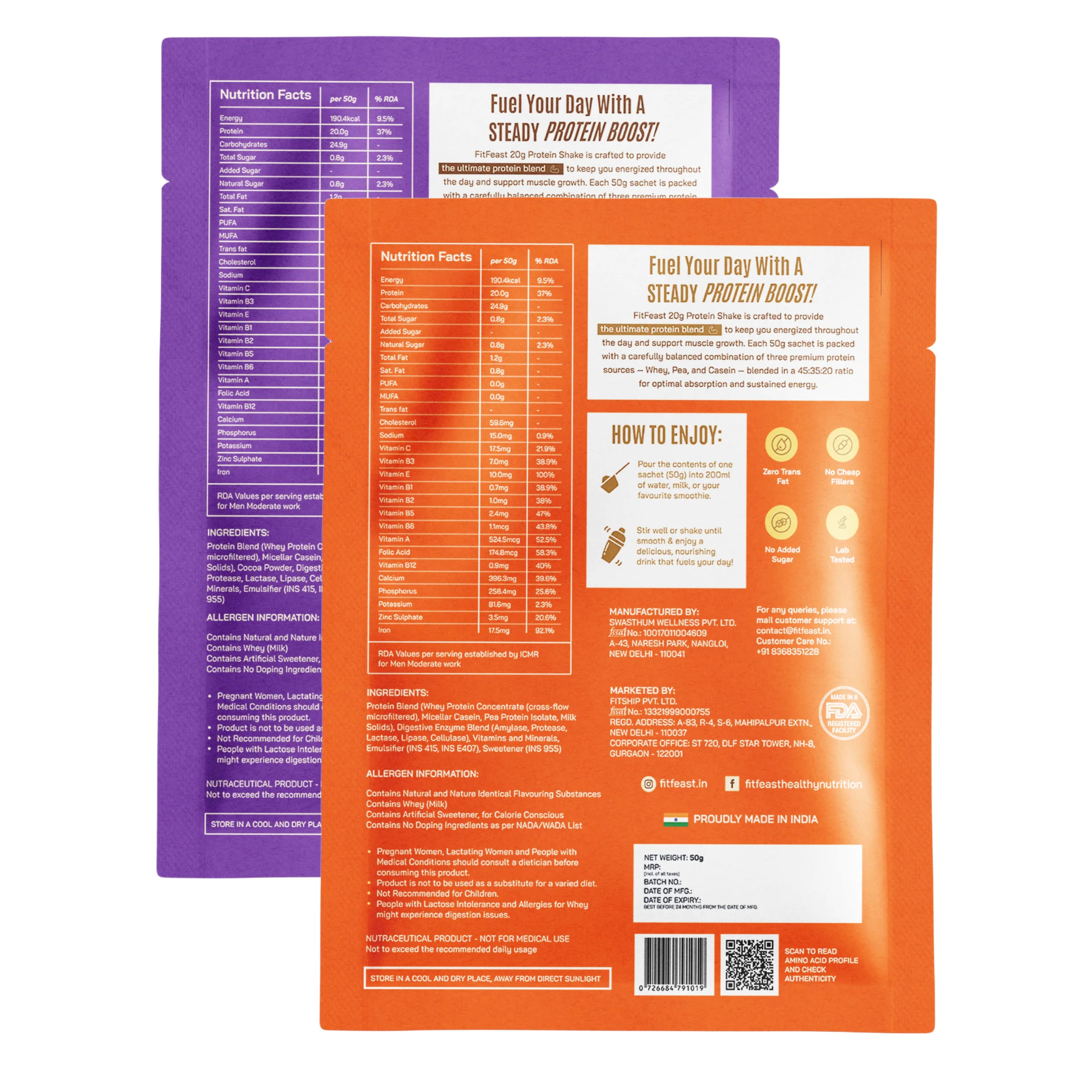 Protein Sachet : 2 Malai Kulfi, 1 Chocolate (50g Each) - Image 2
